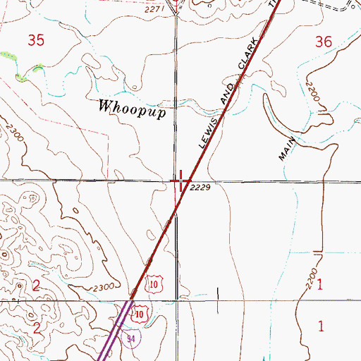 Topographic Map of Interchange 204, MT