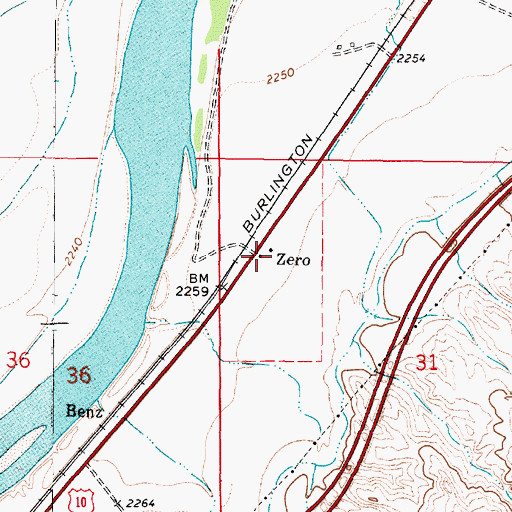 Topographic Map of Zero Post Office (historical), MT