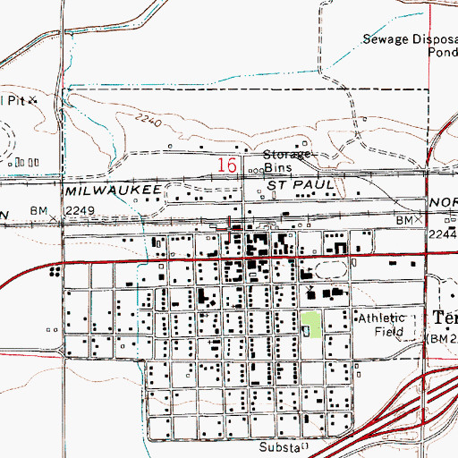 Topographic Map of Terry, MT