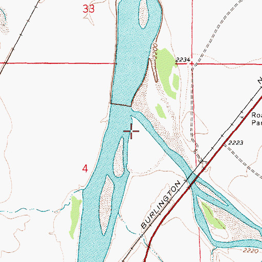 Topographic Map of Powder River Station (historical), MT