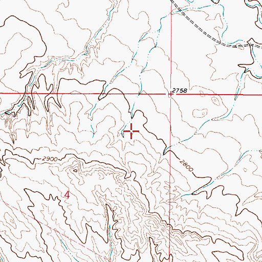 Topographic Map of McMillan Post Office (historical), MT