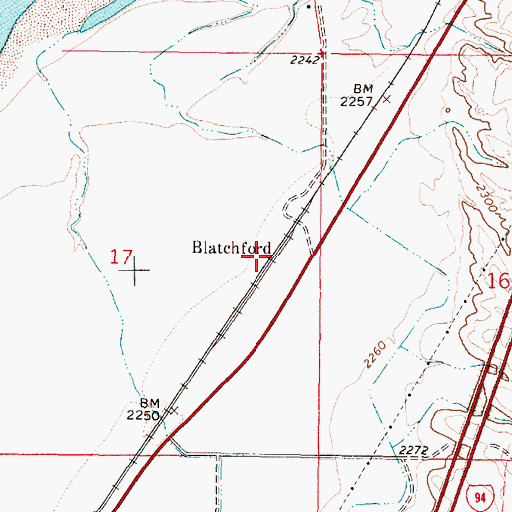 Topographic Map of Blatchford, MT