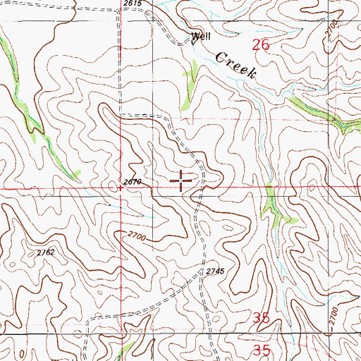 Topographic Map of Ash Creek School (historical), MT