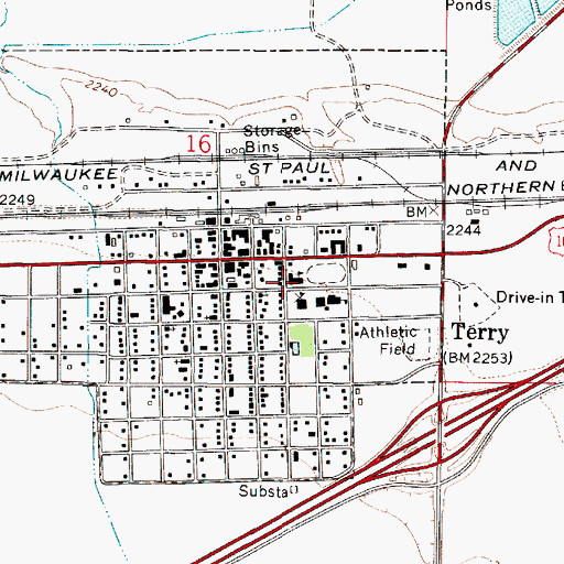 Topographic Map of Bolin Elementary School, MT