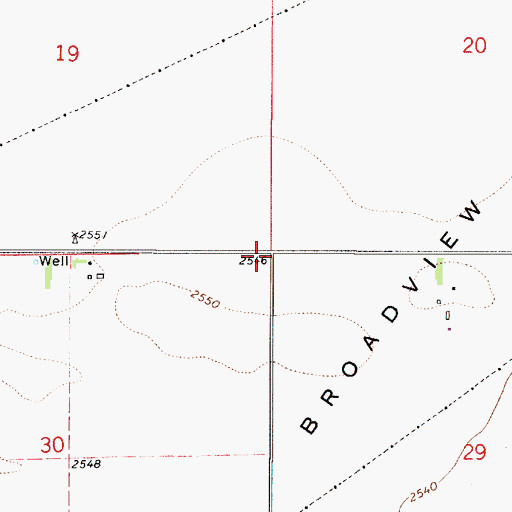 Topographic Map of Broadview School (historical), MT
