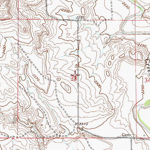 Topographic Map of DeWald School (historical), MT