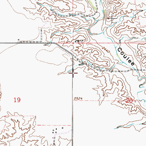 Topographic Map of Little Flat School (historical), MT