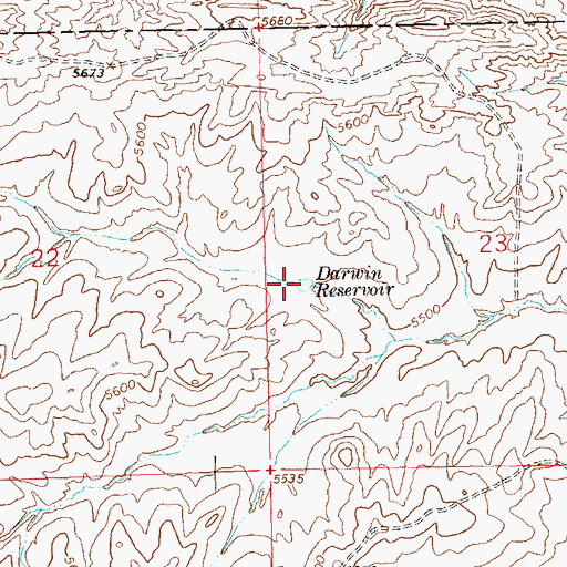 Topographic Map of Darwin Reservoir, CO