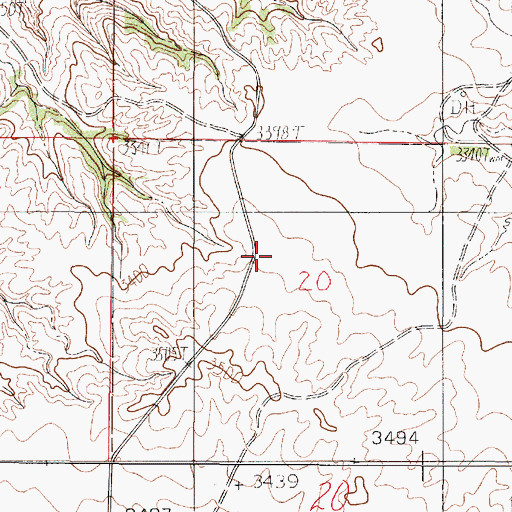 Topographic Map of Pleasant Ridge School (historical), MT