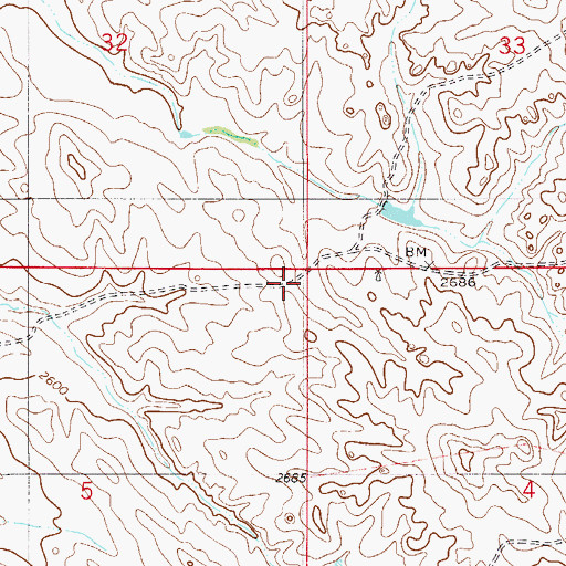 Topographic Map of Red Hill School (historical), MT