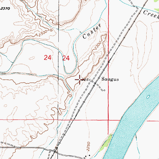 Topographic Map of Saugus School (historical), MT