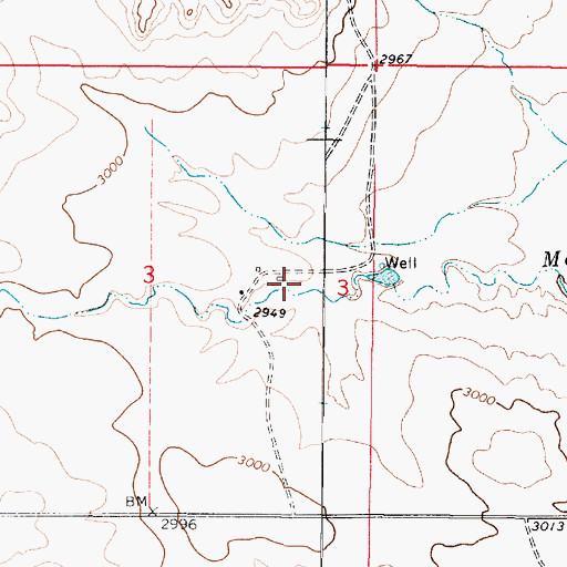 Topographic Map of South Fork School (historical), MT
