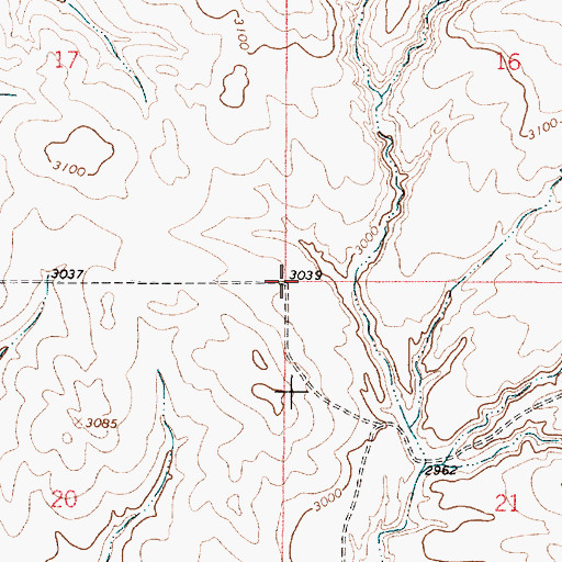 Topographic Map of Whites Creek School (historical), MT
