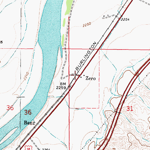 Topographic Map of Zero School (historical), MT