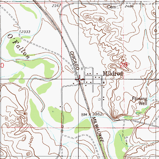 Topographic Map of Columbia Elevator (historical), MT