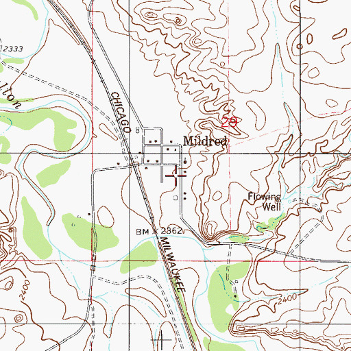 Topographic Map of Saint John the Baptist Church (historical), MT