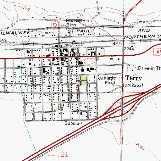 Topographic Map of Murn Park, MT