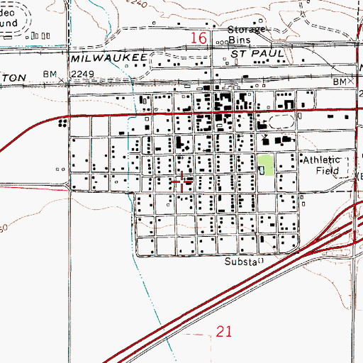 Topographic Map of Wesleyan Methodist Church, MT
