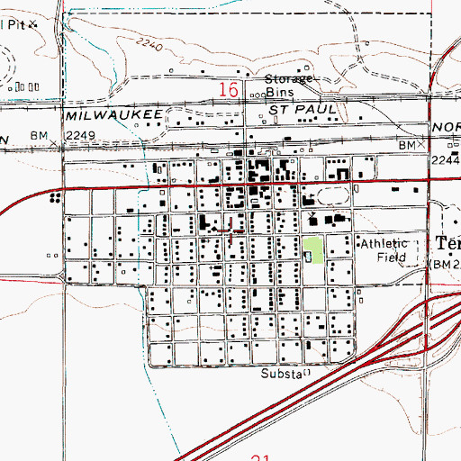 Topographic Map of Presbyterian Community Church, MT