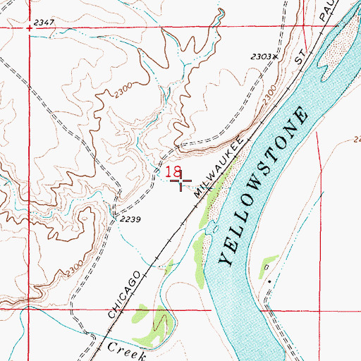 Topographic Map of Yellowstone Coulee, MT