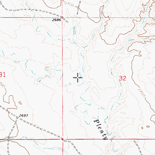 Topographic Map of North Fork Plenty Creek, MT