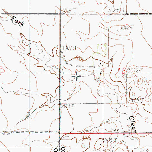 Topographic Map of Upper Fork Clear Creek, MT