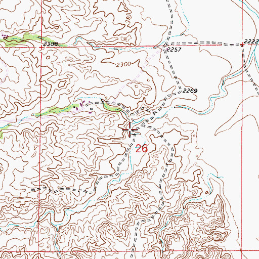 Topographic Map of Brights Valley Creek, MT