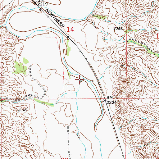 Topographic Map of Johnson Creek, MT