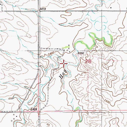 Topographic Map of West Fork Hay Creek, MT