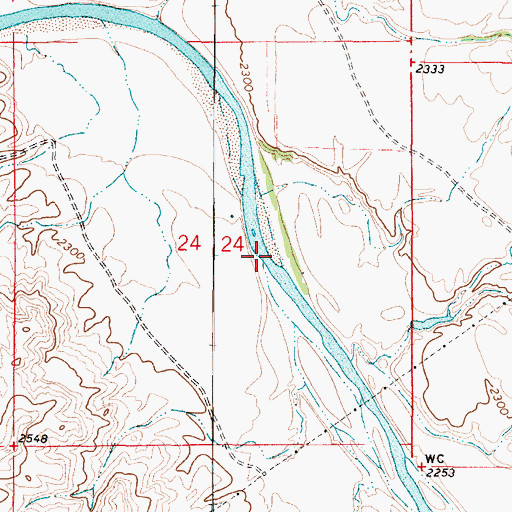 Topographic Map of Spring Creek, MT