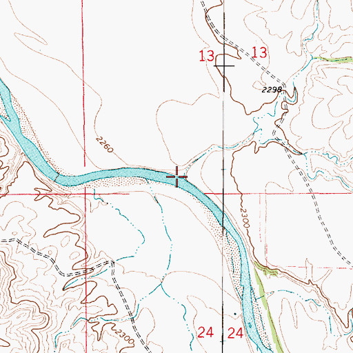 Topographic Map of McQuiod Creek, MT
