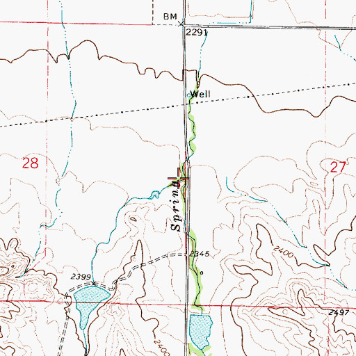 Topographic Map of West Fork Spring Creek, MT