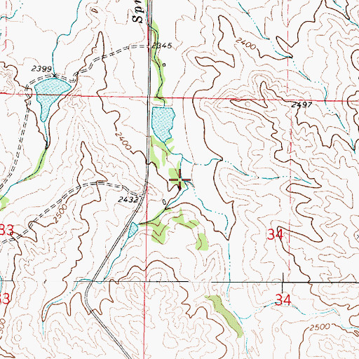 Topographic Map of North Fork Spring Creek, MT
