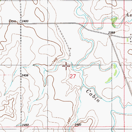 Topographic Map of Red Barn Coulee, MT