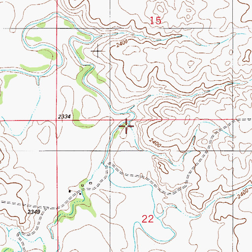 Topographic Map of Buckskin Gulch, MT