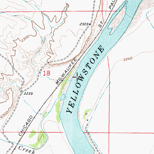 Topographic Map of Baker Rapids, MT