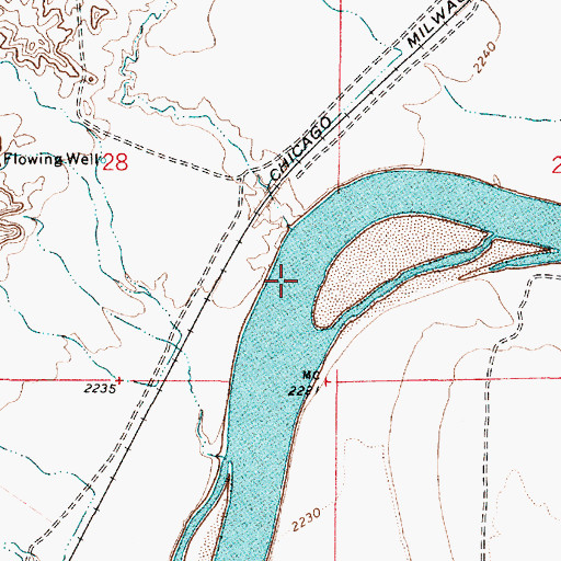 Topographic Map of Wolf Rapids, MT