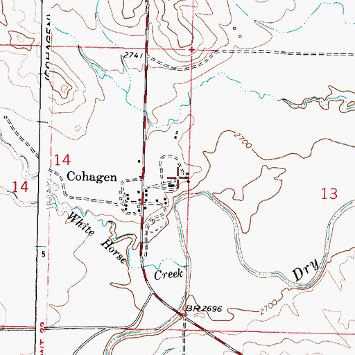 Topographic Map of Cohagen School, MT