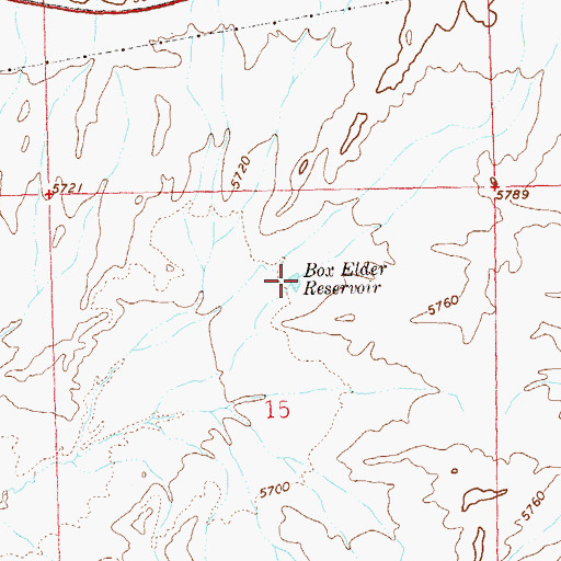 Topographic Map of Box Elder Reservoir, CO