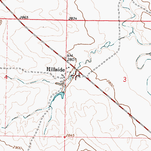 Topographic Map of Hillside School (historical), MT