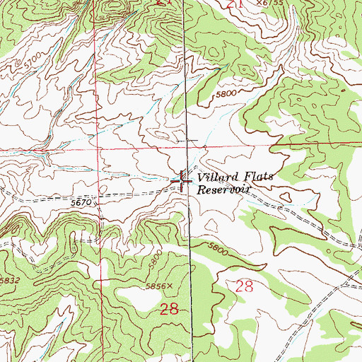 Topographic Map of Villard Flats Reservoir, CO