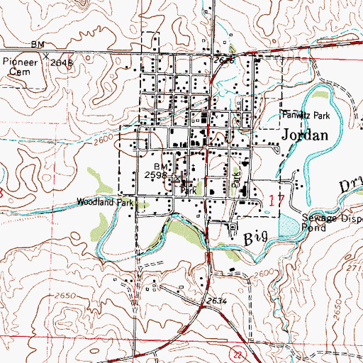 Topographic Map of Garfield County Health Center, MT