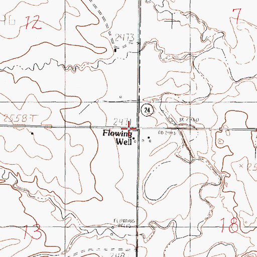Topographic Map of Dinosaurs Historical Marker, MT