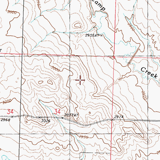 Topographic Map of Stevesfork Post Office (historical), MT