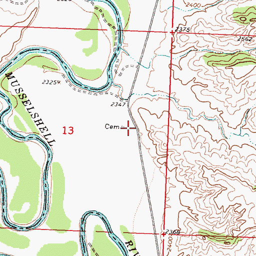 Topographic Map of Ross Post Office (historical), MT