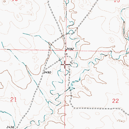 Topographic Map of Purewater Post Office (historical), MT