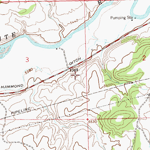 Topographic Map of Hammond Ditch, CO