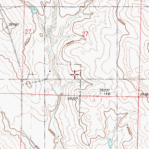 Topographic Map of Finger Butte Post Office (historical), MT