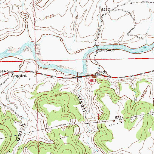 Topographic Map of Alkali Gulch, CO