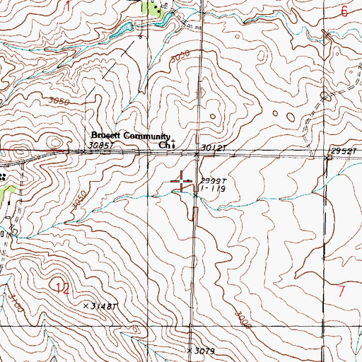 Topographic Map of Fairview Hall, MT